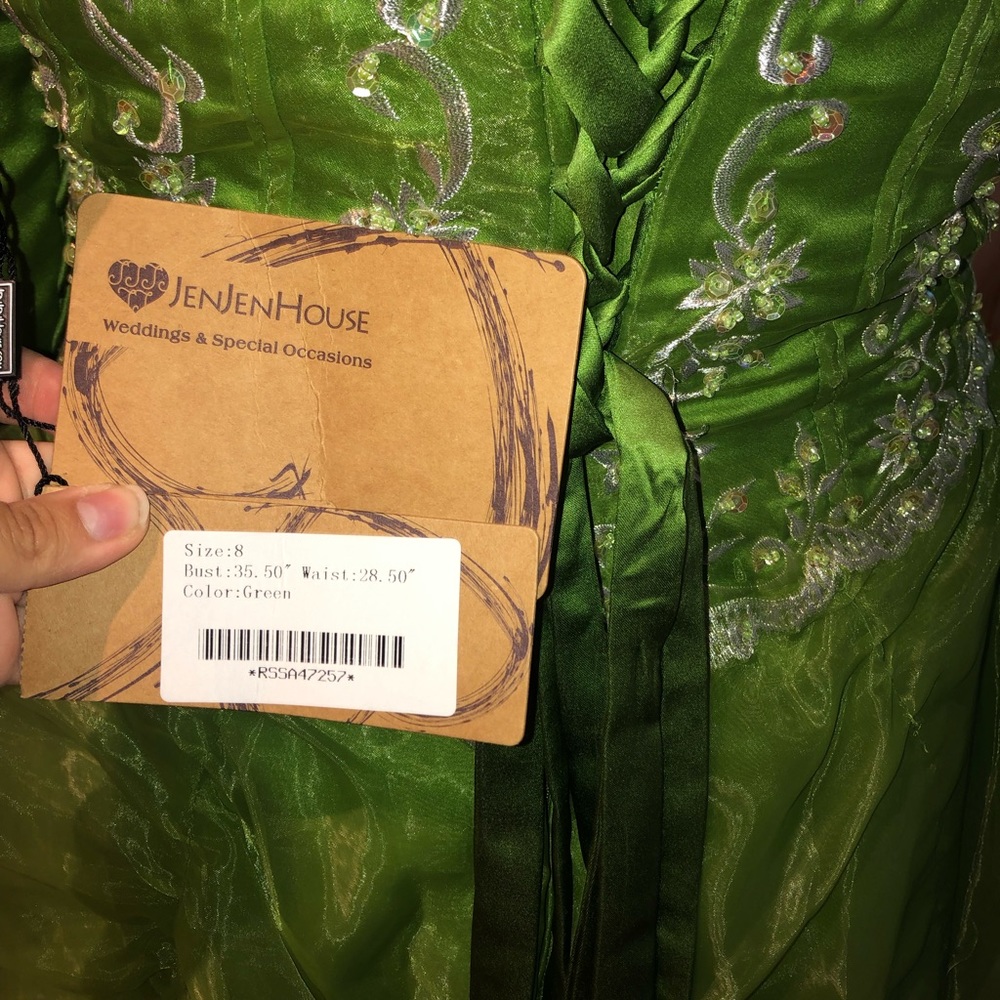 Olive Green Quincenera Dress